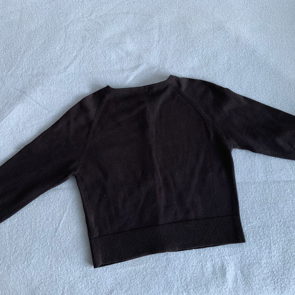 Club Monaco black cotton cardigan cropped XS